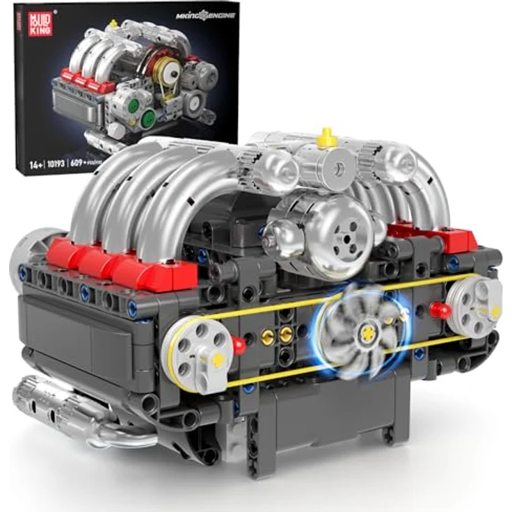 Mould King 10193, Boxer Motor Zylinder Bausatz, 609 Teile, detailgetreue Nachbildung mit dynamischem Bewegungsprinzip – Bild 1
