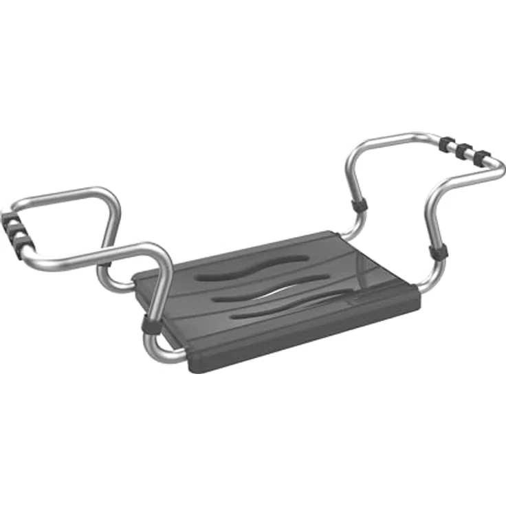 MSV Badewanneneinhängesitz, ausziehbar 50-70 cm, belastbar bis 150 kg, Sitzfläche 36 x 26 cm, Aluminiumgestell, schwarz – Bild 4