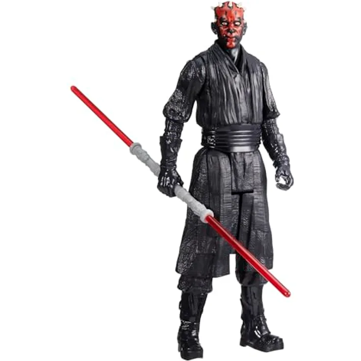 Star Wars Titan Hero Series Darth Maul, 30 cm Action-Figur mit Doppelklingen-Lichtschwert und 5 Bewegungspunkten