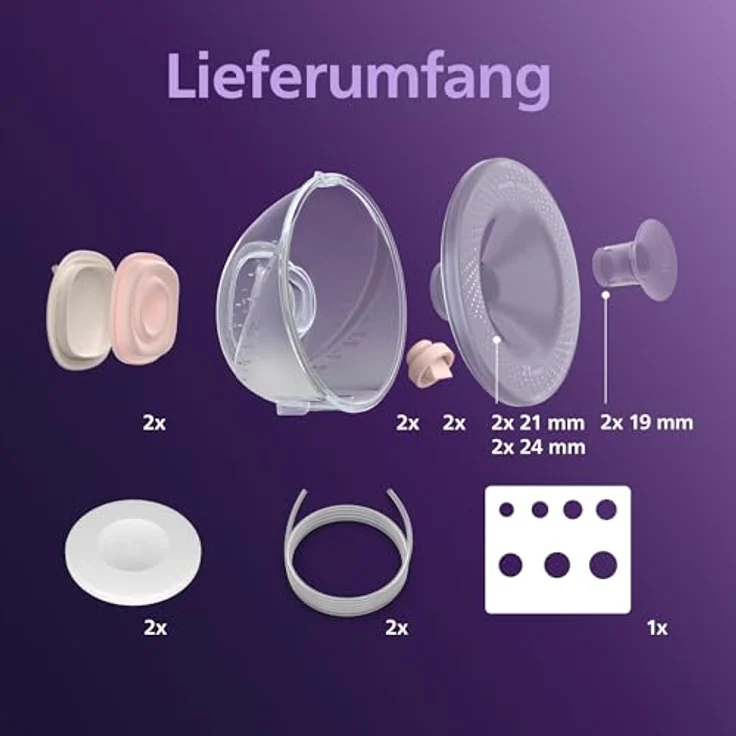 Philips Avent Hands-Free Premium Plus SCF439/01, Muttermilch-Sammler, 2er Pack, leicht zu reinigen, verschiedene Brustaufsätze – Bild 8