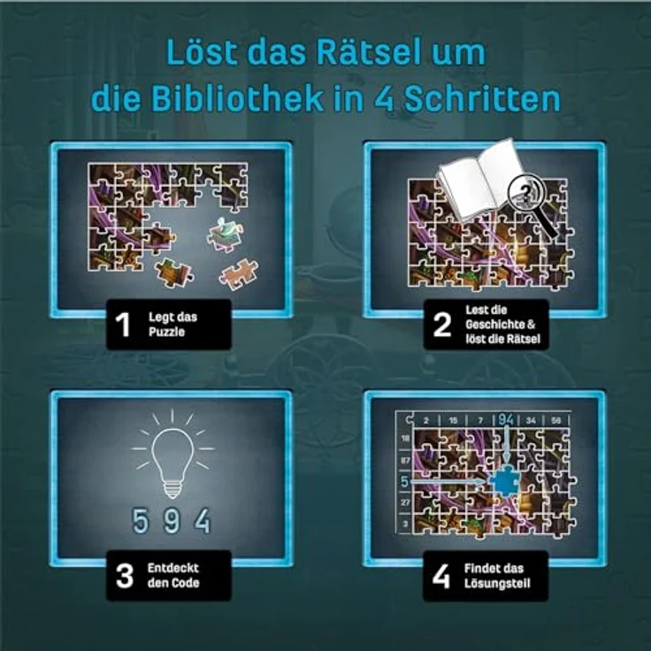 Kosmos 684471 EXIT Puzzle - Die Bibliothek der Träume, 500 Teile Puzzle, Escape Room Puzzle für Einsteiger, für Erwachsene und Kinder ab 10 Jahren – Bild 4
