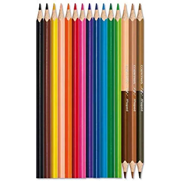 Maped - Buntstifte COLOR'PEPS WORLD x12 + x3 DUO = x6 Hautfarben - x15 Stifte - ideal zum Erlernen der verschiedenen enthnischen Gruppen, 15 Stück (1er Pack) – Bild 2