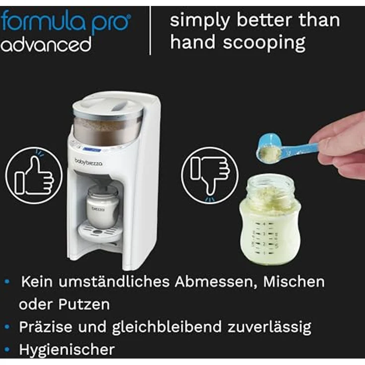 Baby Brezza Formula Pro Advanced, Babynahrungszubereiter mit automatischer Mischtechnologie, 3 Temperatureinstellungen und 60-300 ml Portionierung, BPA-frei – Bild 6