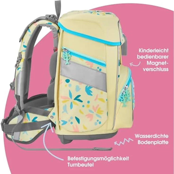 Step by Step Schulranzen-Set Space „Cat Lilly“, 5-teilig, gelb, ergonomischer Tornister mit Reflektoren, höhenverstellbar, 20L, für Mädchen ab der 1. Klasse – Bild 3