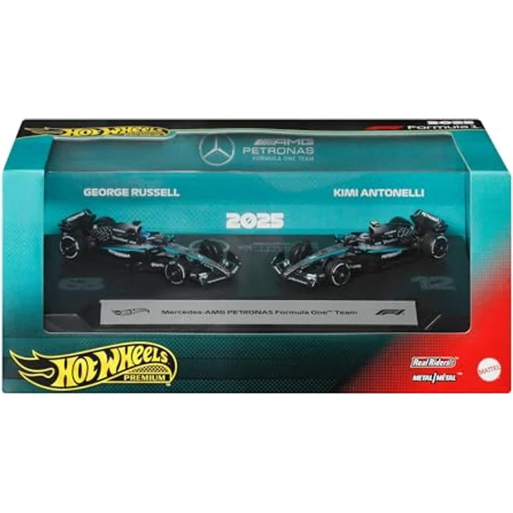Hot Wheels F1 Racing Premium 2-Pack 1:64, Mercedes-AMG PETRONAS F1-Team, Die-Cast Rennwagen mit authentischen Lackierungen – Bild 1