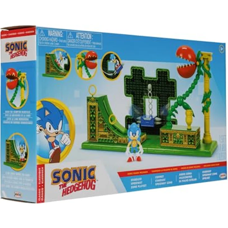 Jakks Pacific Sonic the Hedgehog Stardust Speedway Zone Spielset, inkl. 6,5 cm Figur, detailreiche Nachbildung für kreative Abenteuer – Bild 6