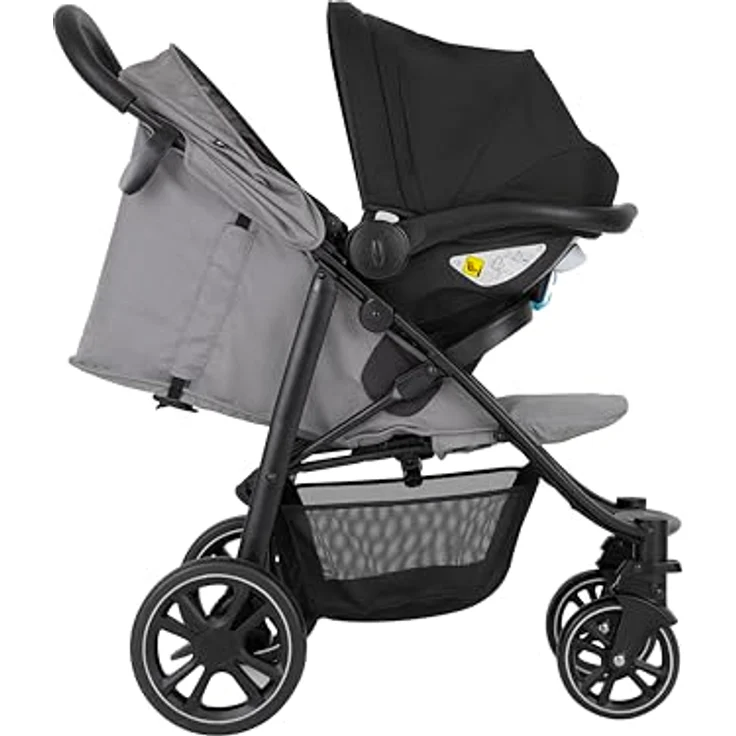 Graco EeZeFold Sportwagen mit cleverem Faltmechanismus, ab Geburt bis ca. 3 Jahre (0 bis 15 kg), inkl. Regenverdeck, grau, Steeple Gray – Bild 4