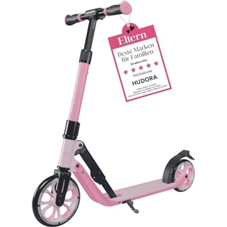 HUDORA BigWheel® 180 Advanced Junior - Rosé - Kinder Roller ab 3 Jahre - Höhenjustierbarer City Roller mit Reflektoren - bis 60 kg – Bild 1