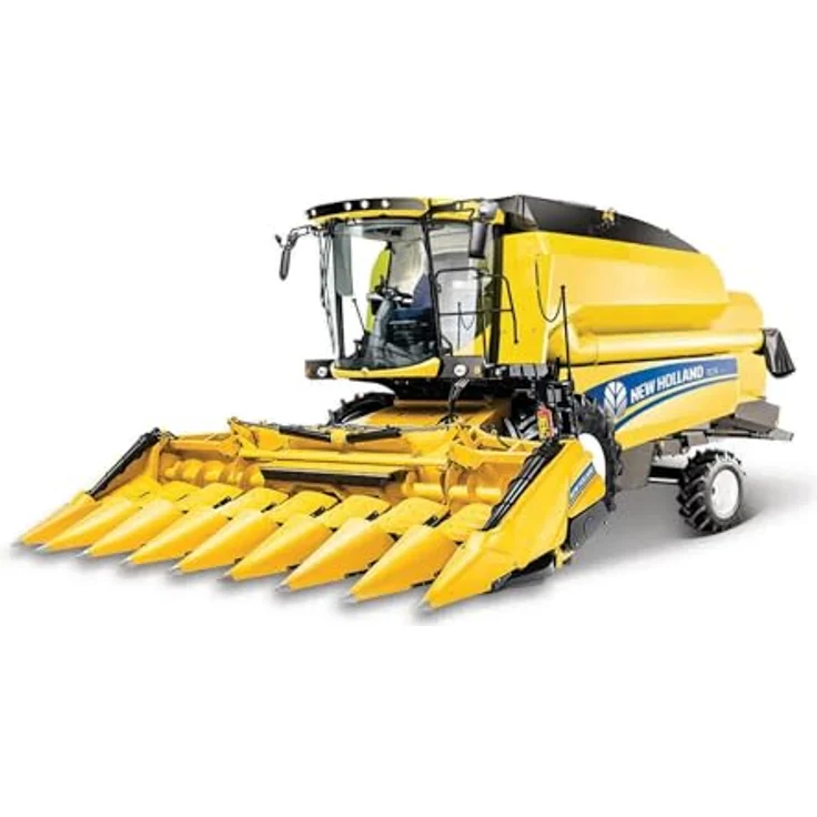 Bburago New Holland Mähdrescher für Mais, detailverliebt als Metallspritzgussmodell mit Schwungrad-Antrieb, für Kinder ab 3 Jahren – Bild 1