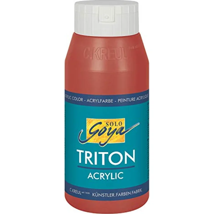 KREUL Solo Goya Triton Acrylfarbe oxydrot, 750 ml Flasche, schnell matt trocknend, wasserbasierte Studioqualität, gut deckend und ergiebig – Bild 1
