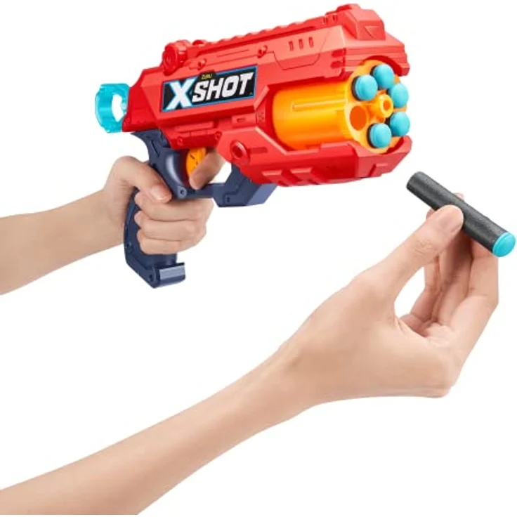 XShot X-Shot Excel Reflex 6 Blaster mit Darts, ROTIERENDER 6-DART-LAUF, REICHWEITE 27m, inkl. 12 Darts  
 – Bild 4