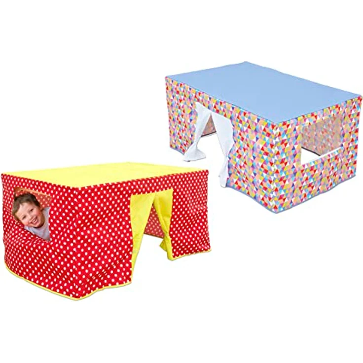 Betzold Tischzelt - Kinder-Spielzelt aus robustem Stoff mit aufklappbaren Fenstern und Türen, waschbar bei 30° – Bild 2