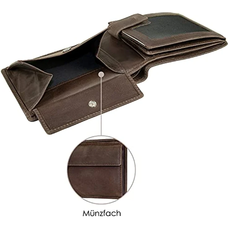 Bugatti Volo Geldbörse Herren Leder – Portemonnaie Herren Querformat Braun – Geldbeutel Portmonee Wallet Brieftasche Männer Portmonaise – Bild 4