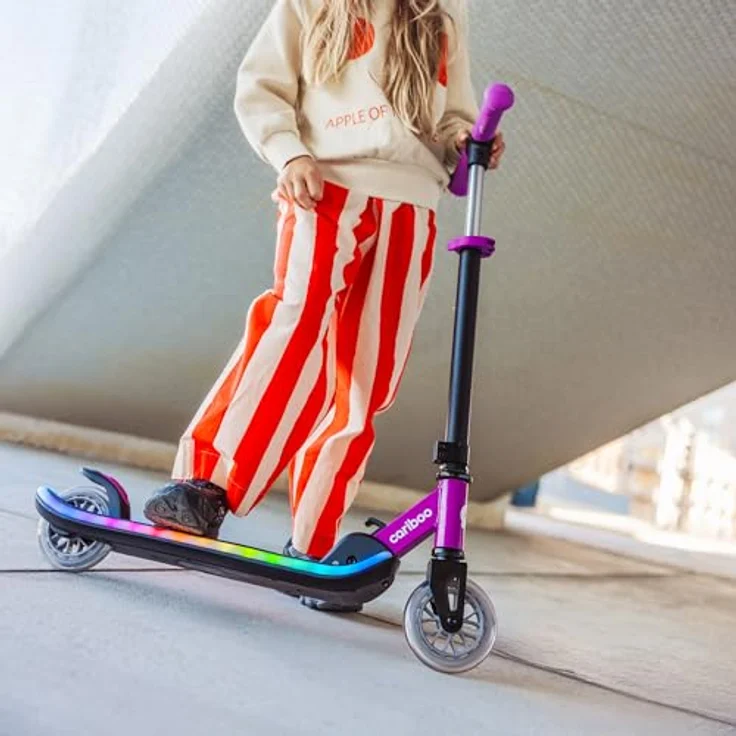 CARIBOO Cariboo LEDStar, Zweirad-Roller mit leuchtendem LED-Trittbrett und 11 Lichtmodi, Bewegungssensor, klappbar – Bild 4
