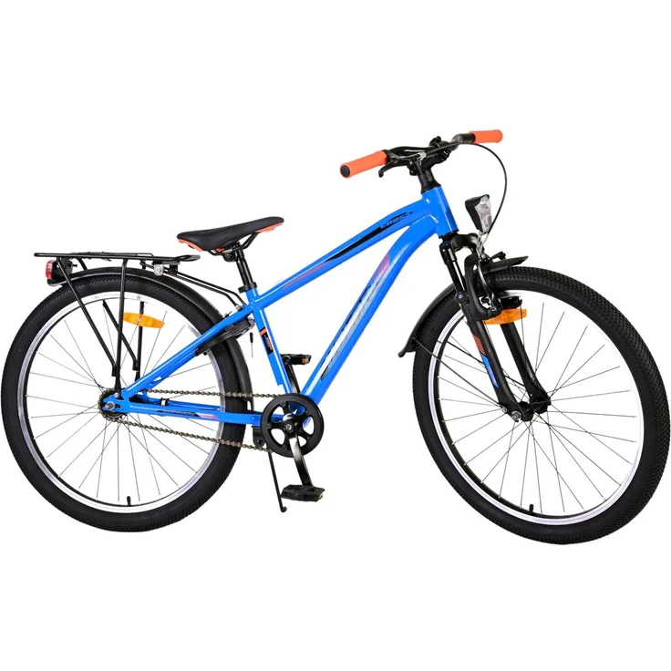 Volare Kinderfahrrad Cross 24 Zoll für Jungen in Blau, mit Handbremse und Rücktrittbremse