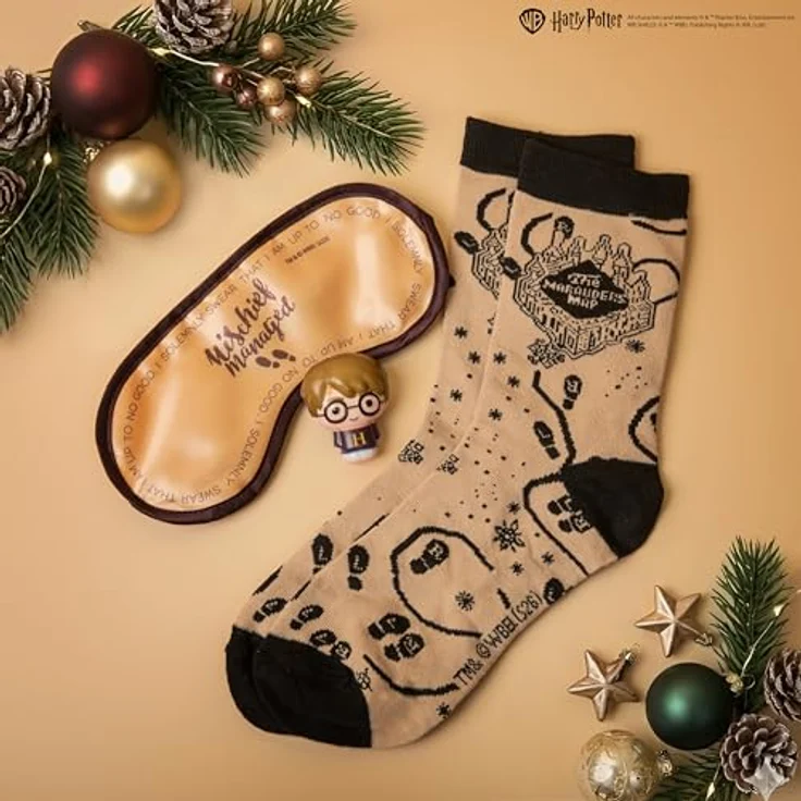 Cinereplicas Harry Potter Marauder's Map-2026 Edition Adventskalender mit 24 Artikeln, inkl. Socken, Aufkleber und Notizblock, One Size – Bild 4
