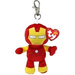 TY Beanie Babies Original, Iron Man Clip, ca. 10 cm, Marvel-Plüschfigur