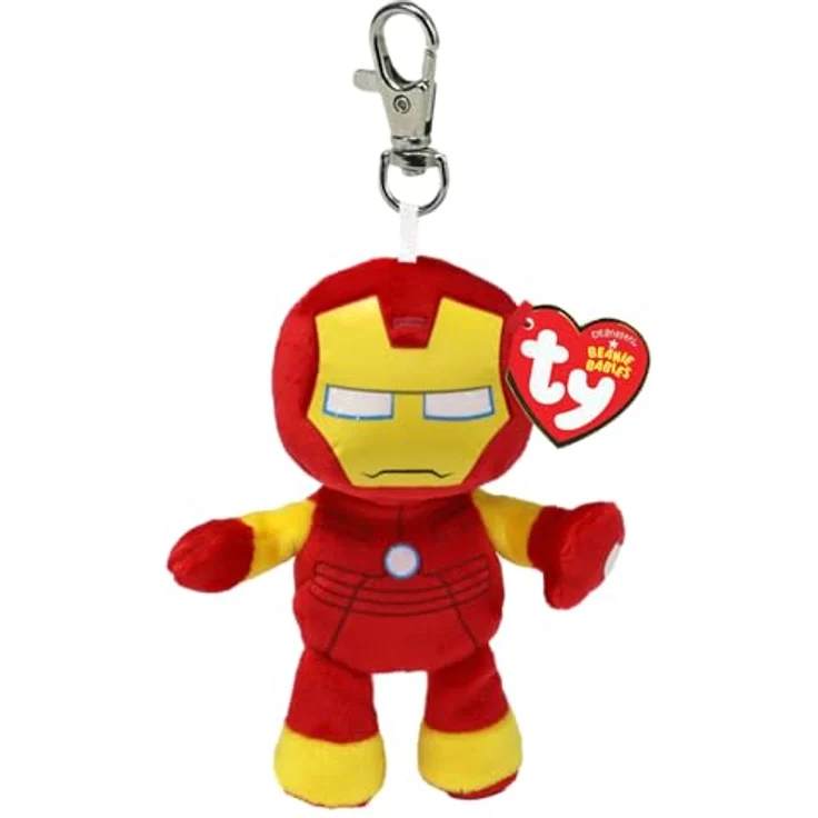 TY Beanie Babies Original, Iron Man Clip, ca. 10 cm, Marvel-Plüschfigur – Bild 1