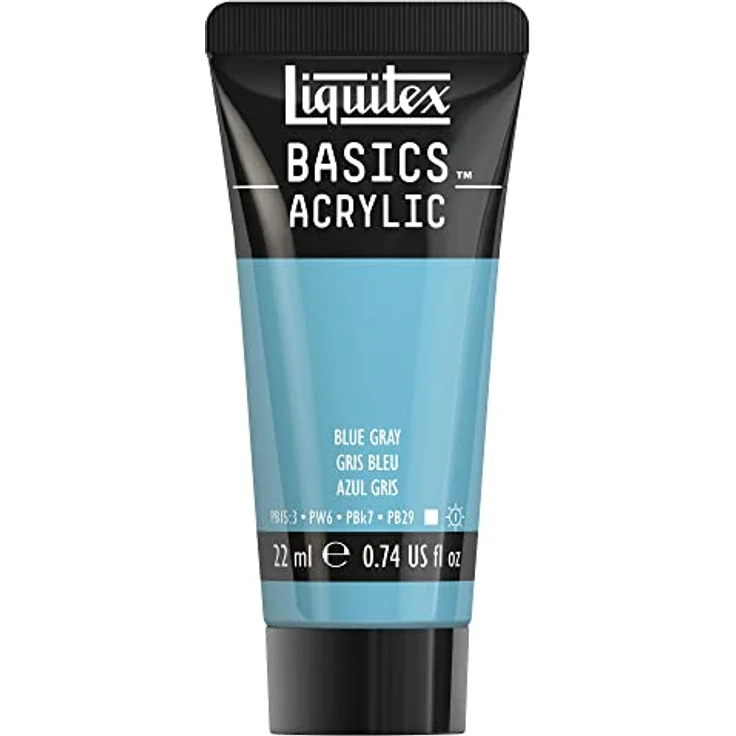 Liquitex Basics Acrylfarbe Blaugrau, 22 ml Tube, lichtecht, mittlere Viskosität, seidenglänzend, monopigmentiert, Archivqualität – Bild 1