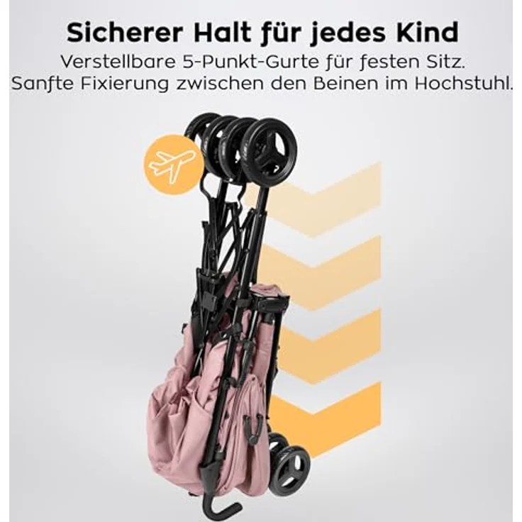 TULANO Kinderwagen Davos 35, Kombikinderwagen mit kompakt Design und Extras, rosa – Bild 4