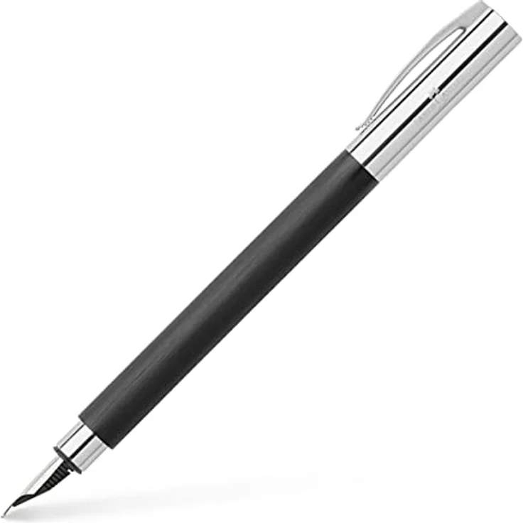 Faber-Castell Füllfederhalter Ambition F, schwarz mit Edelstahlfeder und verchromtem Clip – Bild 1