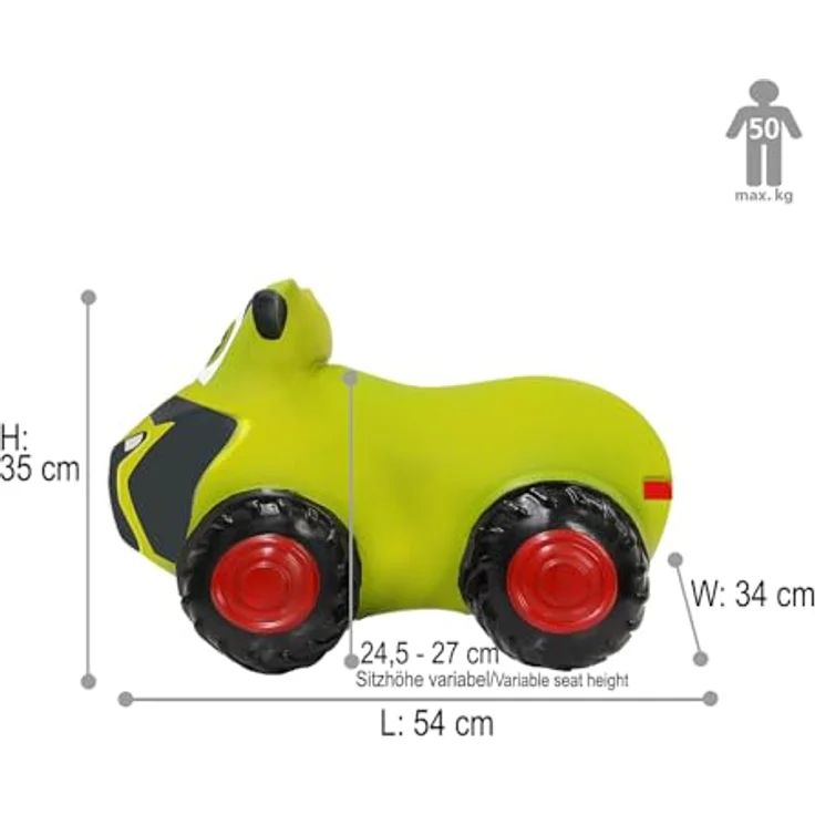 Jamara Claas Hüpftraktor mit Pumpe, Hüpftier für Kinder ab 12 Monaten, max. 50 kg, Grünton – Bild 3