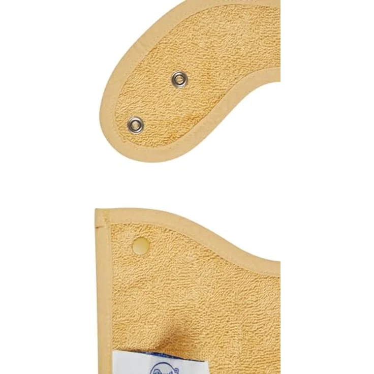 Sterntaler Lätzchen Giraffe Kaya, saugfähige Baumwolle mit Druckknopfverschluss, weich und hautfreundlich für Babys, ocker – Bild 4