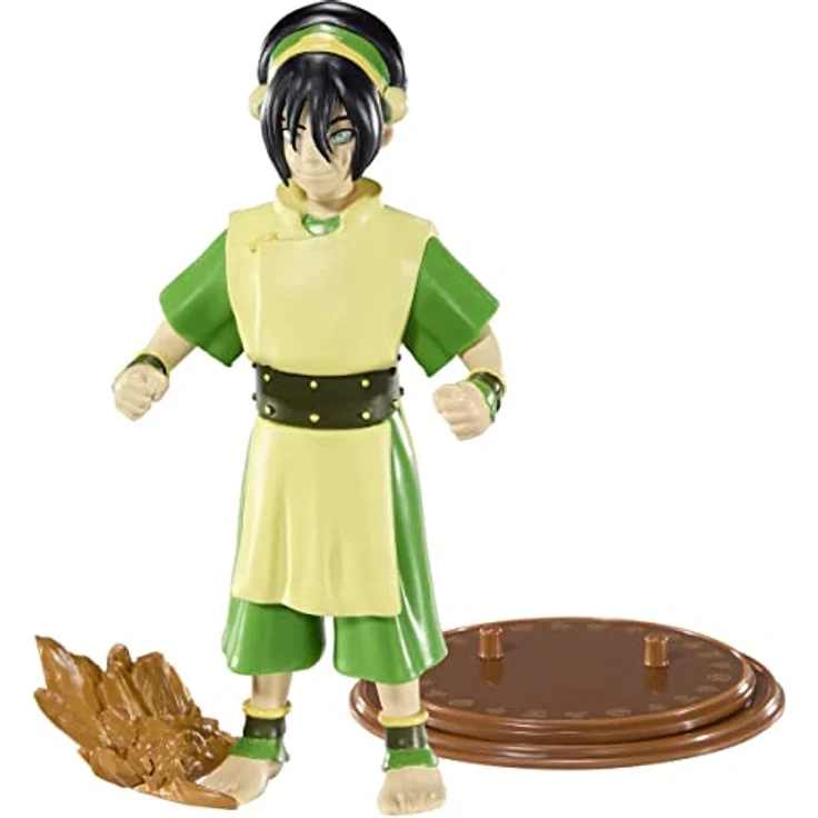 Noble Collection Avatar Der Herr der Elemente Bendyfigs Toph Beifong, 17 cm flexible Sammelfigur mit gebrandetem Sockel und Detailtreue, NOB8808 – Bild 1