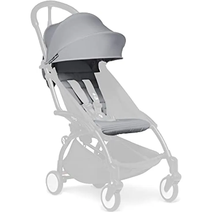 BABYZEN YOYO 6+ Textilset, Stone - Nur Textilset: Sitzpolster, farbgleichen Verdecken und Reißverschlusstasche hinten - YOYO2 Kinderwagengestell erforderlich (separat erhältlich)