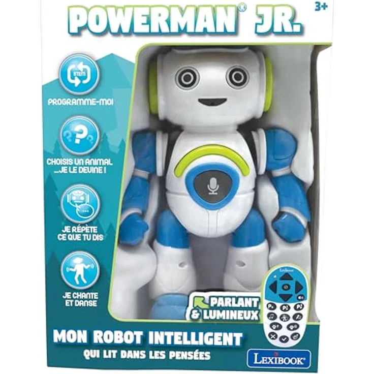 Lexibook ROB20FR Powerman Jr Intelligenter Roboter für Jungen und Mädchen, zum Spielen von Musik, Quiz Tiere, programmierba, Weiß (Französische Version) – Bild 6