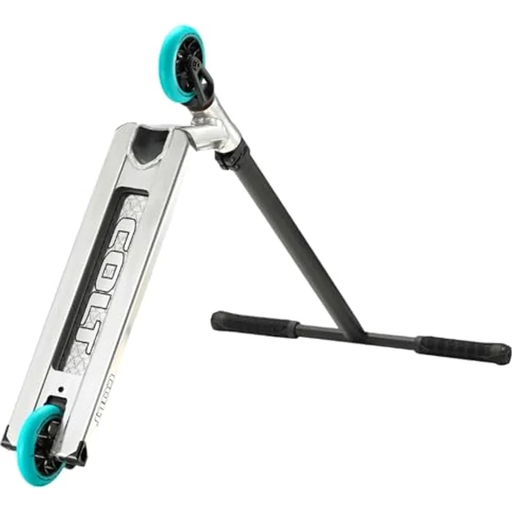 F26 Blunt Colt S6 Complete Stunt-Scooter H=84cm Park/Street I Kinder I Jugendlich I Erwachsene I Trick I Tret I Roller I Leicht (110mm Chrom/Türkis) – Bild 4