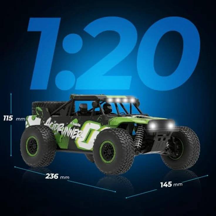 Overmax X-Haste, Ferngesteuertes RC Auto 1:20 4WD Offroad mit LED-Beleuchtung, 30 km/h, 2,4 GHz, Li-Ion Akku 600 mAh – Bild 9