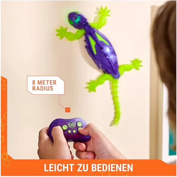 Spin Master HEX Wall Crawler Gecko, Glow-in-the-Dark ferngesteuertes interaktives Spielzeug mit LED-Augen und Wandkletter-Funktion – Bild 5