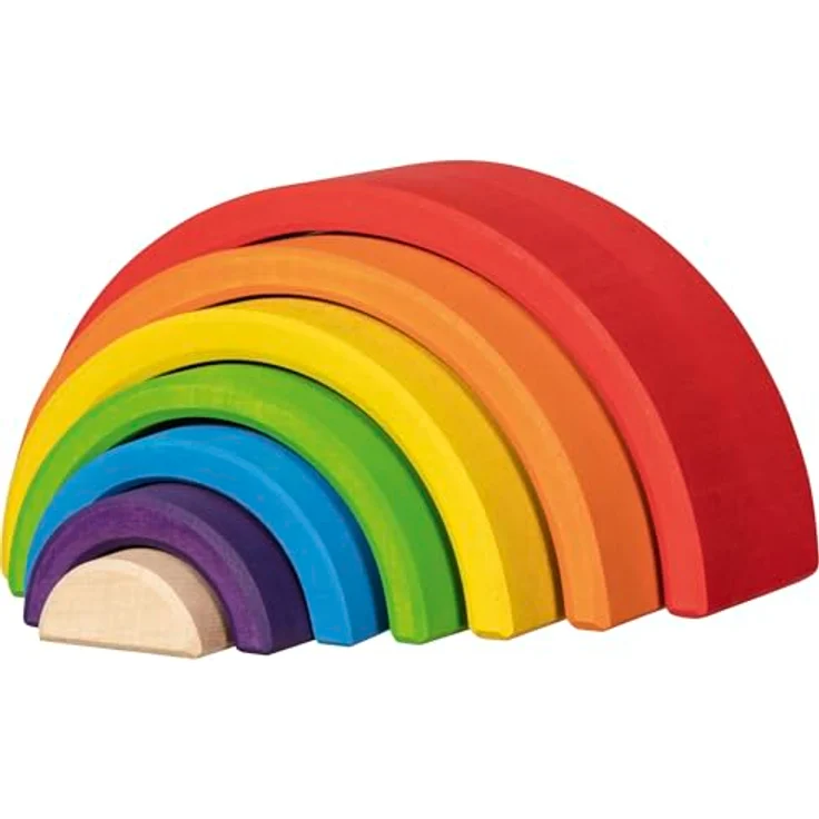 goki Stapelspielzeug Bausteine, Kleiner Regenbogen, aus nachhaltig produziertem Holz, für kreatives Spiel ab 2 Jahren, Made in Europe – Bild 1