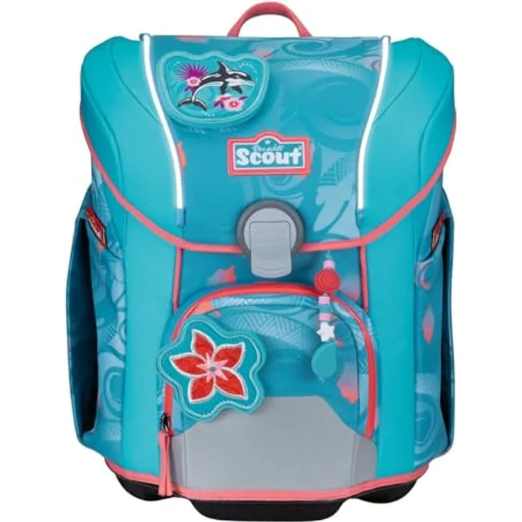 Scout Schulranzen Micro Safety Light Aloha, ergonomischer Schulranzen mit Grow-Up System, ca. 19 Liter Volumen, inkl. Powerbank – Bild 2