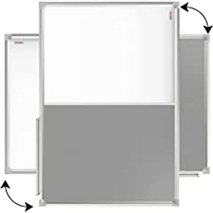 ALLboards Kombitafel, Whiteboard und graue Filz-Pinnwand mit Alurahmen, magnetisch und trocken abwischbar – Bild 6