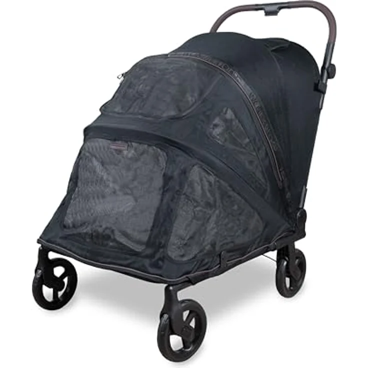 WONDERFOLD PFL Pet Large Premium Flat Fold Stroller, Tier-Buggy in Schwarz, Textil, 65x111x85 cm – Bild 1