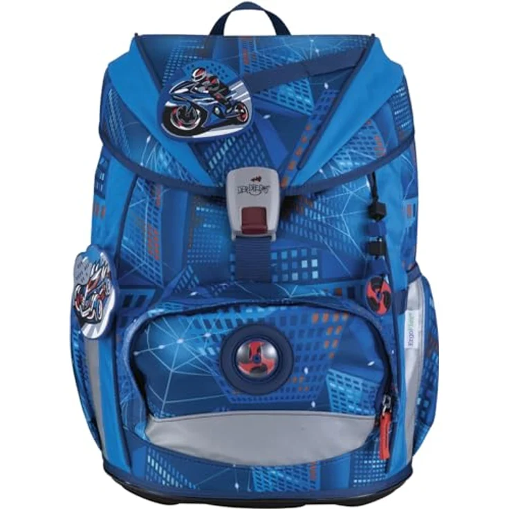 DerDieDas ErgoFlex Light Set, 6-teiliges Schulranzen Set mit ergonomischem Design, reflektierenden Elementen, 22 Litern Volumen, blau – Bild 1