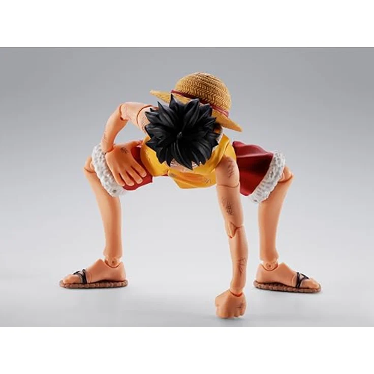 Bandai Tamashii Nations One Piece S.H.Figuarts Actionfigur Monkey D. Luffy Marineford, 15 cm, detailreiche Verarbeitung in Fensterbox – Bild 8
