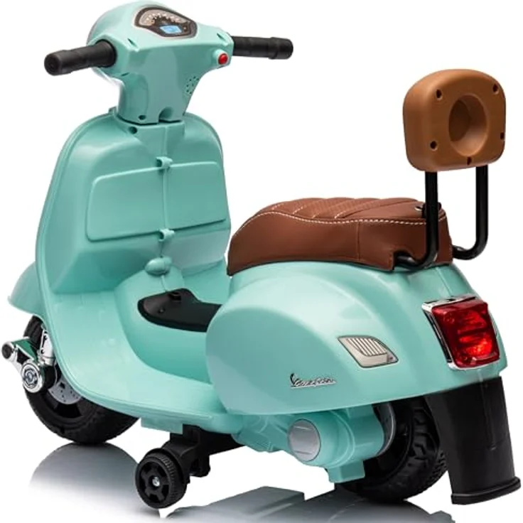 Sun Baby Vespa Elektroroller Kinderfahrzeug Scooter (Grün mit Rückenlehne) – Bild 3