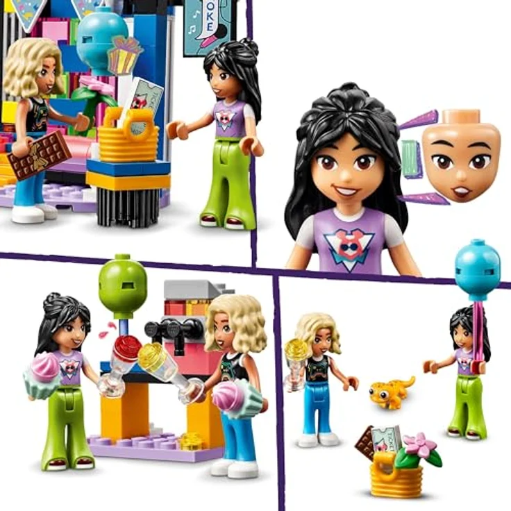 LEGO Friends Karaoke-Party, Musik-Spielzeug für Mädchen und Jungen ab 6 Jahren, die gern singen, Mini-Puppen-Set mit den Figuren Liann und Nova sowie einem Gecko, Geschenk für Kinder 42610 – Bild 4