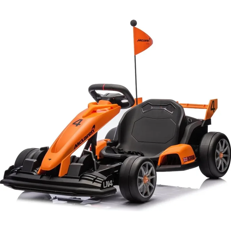 McLaren Kinder Elektro-GoKart - 24V Akku - 5 bis 12 Jahre - mit Driftfunktion - Orange