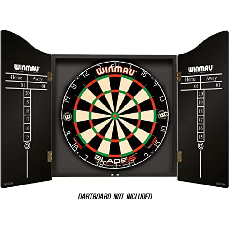 Winmau Dartboard-Cabinet "Blade 6", schwarz, mit Punktzähltafeln und edler Furnieroptik – Bild 2
