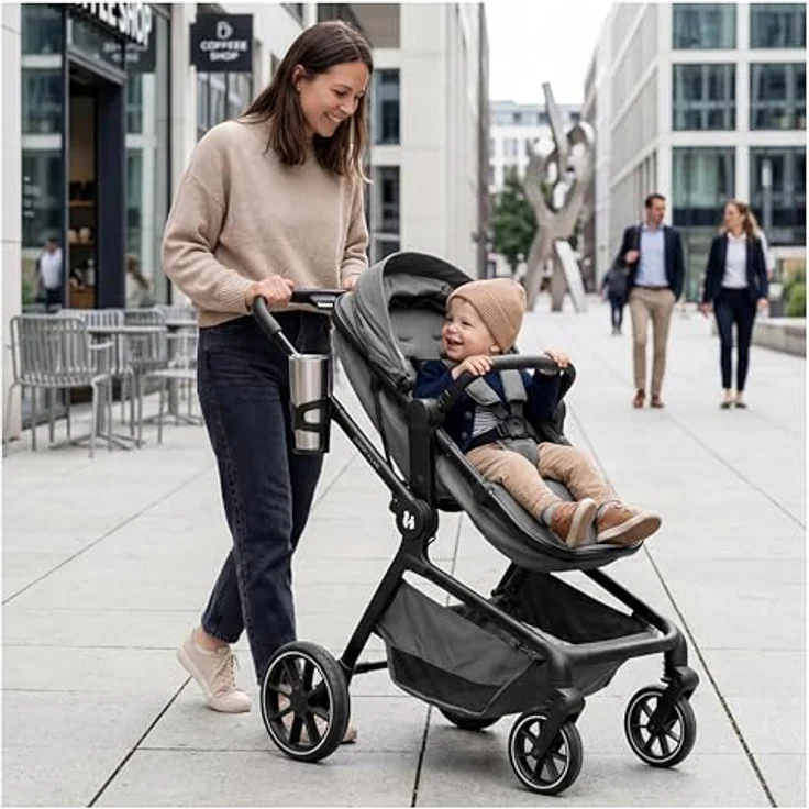 Hauck 2in1 Kinderwagen Convert N Care, ab Geburt bis 4 Jahre, Dark Grey, inkl. Matratze und Babyschalen-Adapter – Bild 11