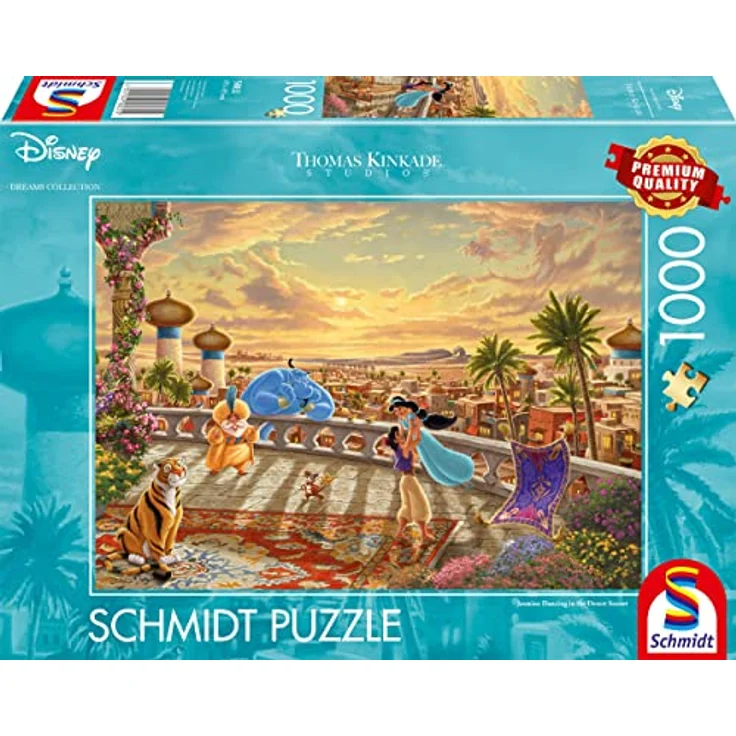 Schmidt Spiele 58032 Thomas Kinkade, Disney, Jasmine Dancing in The Desert Sunlight, 1000 Teile Puzzle, pappe – Bild 1