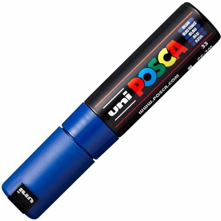 OFITURIA POSCA 181351, Marker mit breiter Rundspitze, blau, wasserbasierte Farbpigmente für alle Oberflächen