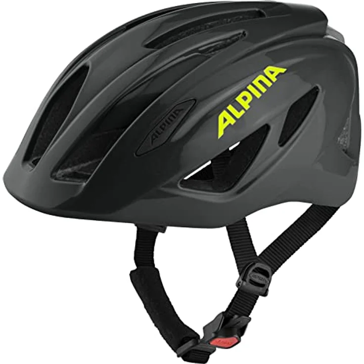 ALPINA PICO FLASH - Beleuchteter, Leichter & Bruchfester Fahrradhelm Mit Fliegennetz Für Kinder, black-neon gloss, 50-55 cm – Bild 1