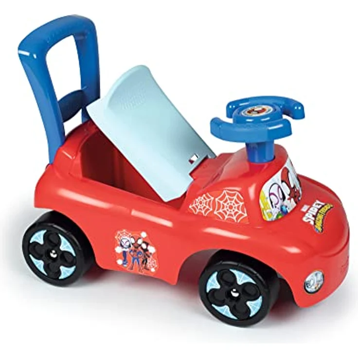Smoby Spidey Auto Rutscherfahrzeug, Lauflernhilfe, Staufach, ab 10 Monate - rot/bunt – Bild 2