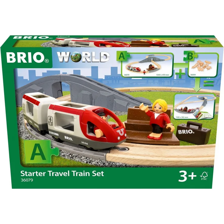 BRIO® Spielzeug-Zug Holzzug BRIO Reisezug Starter Set A, FSC® - schützt Wald - weltweit