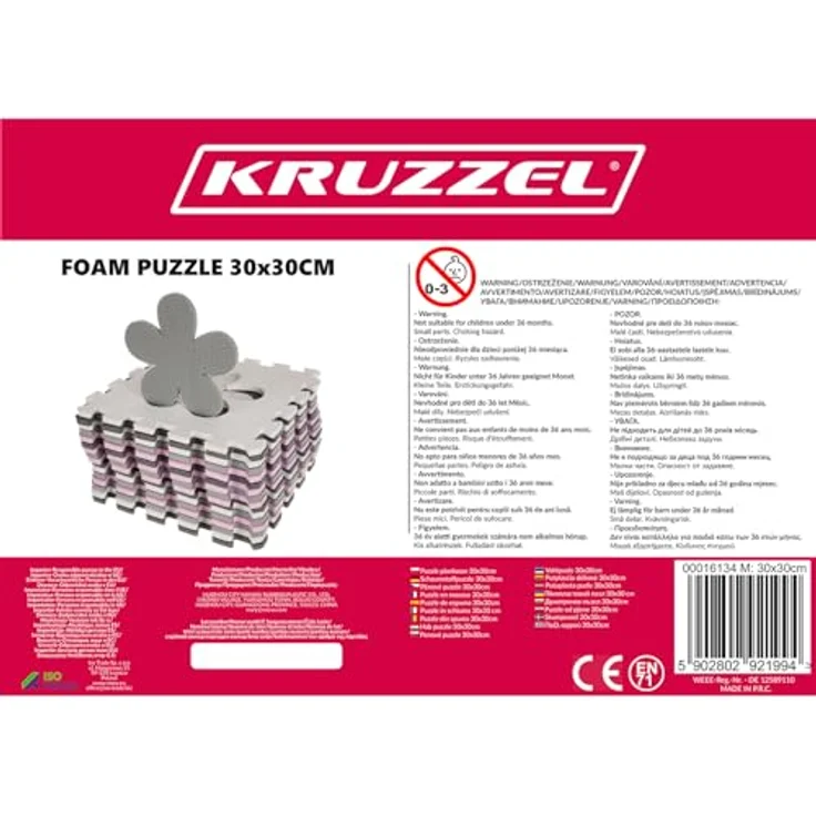 ISO TRADE Puzzle Spielteppich Spielmatte Kindertepich Schaumstoffmatte 2D 3D Tasche 16135, Rosa-Grau, pädagogisch fördernd, EVA Schaumstoff, 25/36 Elemente, 1cm dick, 140x140x1cm, kreatives Spielzeug – Bild 5